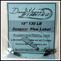 18" 130lb Seaguar Blue Label & Welded Ring Snap